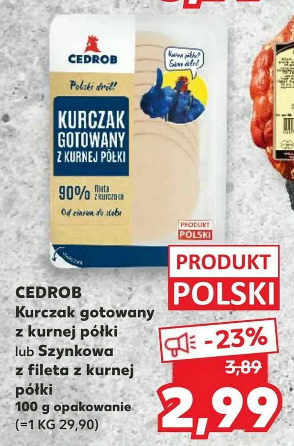 Promocja CEDROB Kurczak gotowany z kurnej półki lub Szynkowa z fileta z