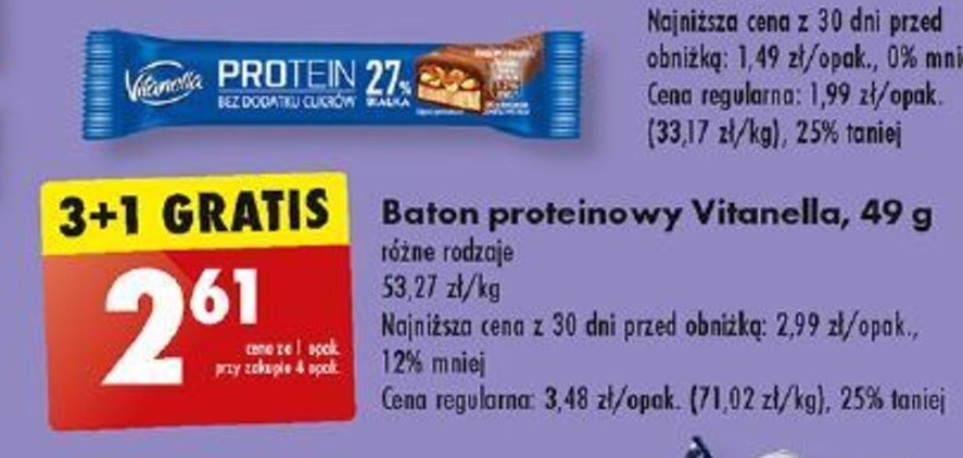 Promocja Baton Proteinowy Vitanella G Biedronka