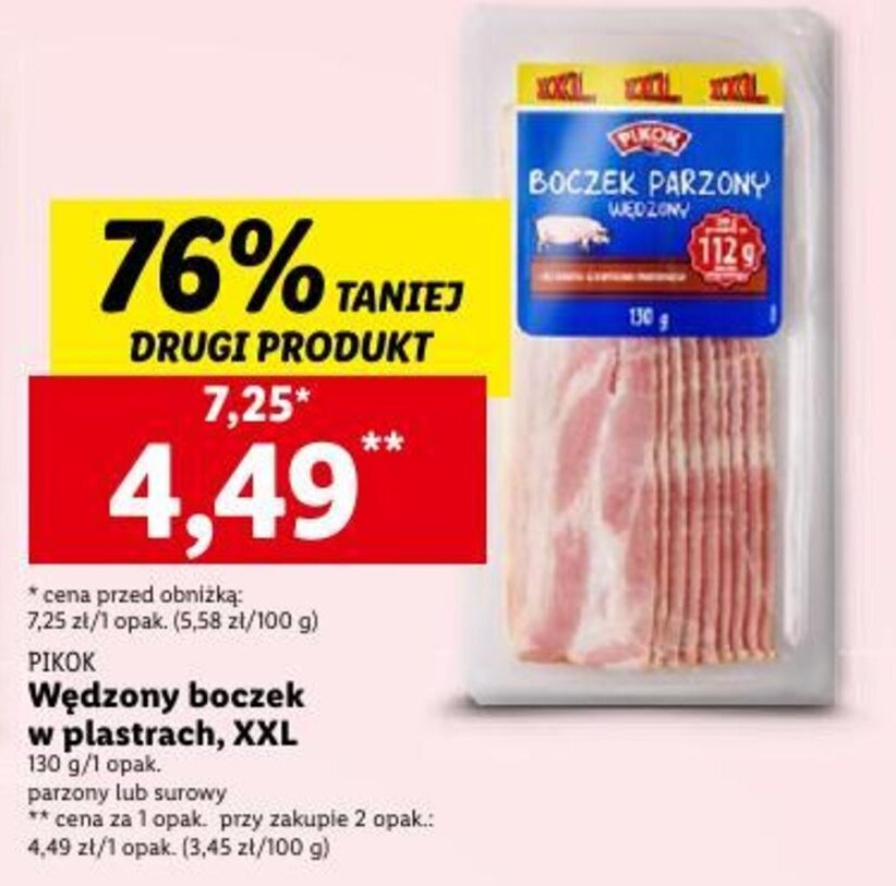 Promocja Pikok W Dzony Boczek W Plastrach Xxl G W Lidl