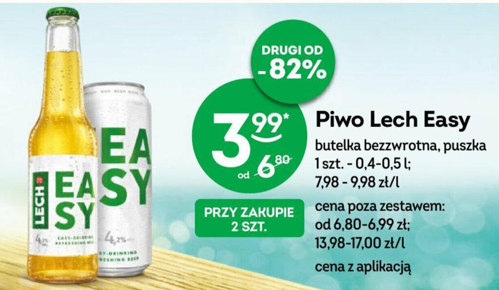 Promocja Piwo Lech Easy 0 4 0 5 l Żabka