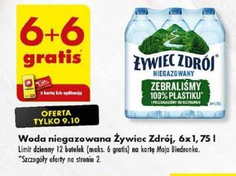 Promocja Woda niegazowana Żywiec Zdrój 6x1 75 l w Biedronka