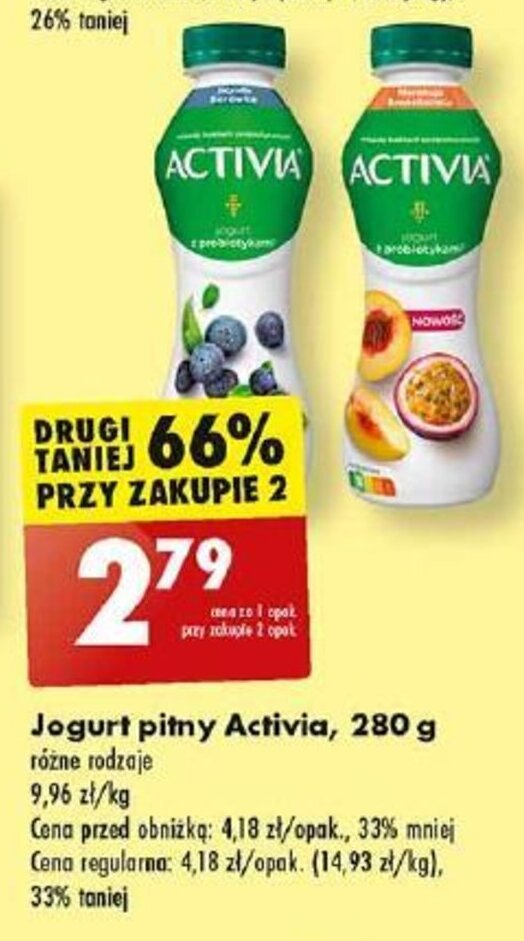 Promocja Jogurt Pitny Activia G W Biedronka