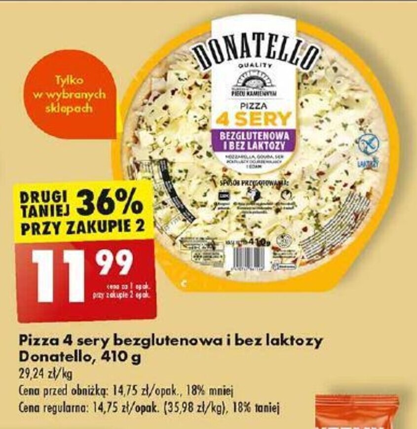 Promocja Pizza Sery Bezglutenowa I Bez Laktozy Donatello G W