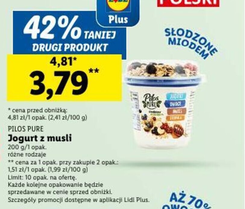 Promocja Pilos Pure Jogurt Z Musli G W Lidl