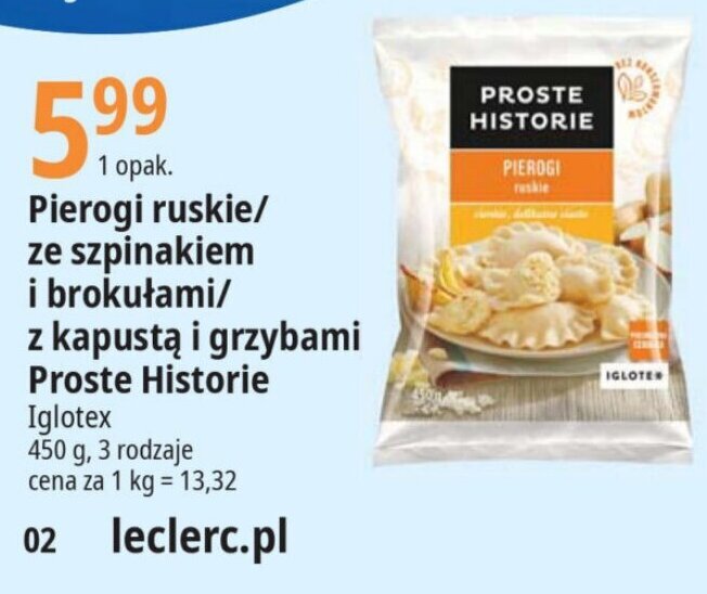 Promocja Pierogi ruskie ze szpinakiem i brokułami z kapustą i