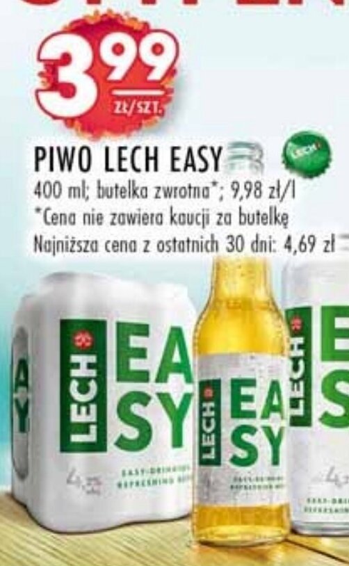 Promocja PIWO LECH EASY 400 Ml W Stokrotka