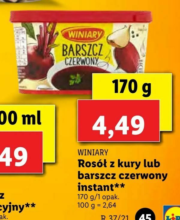 Promocja Rosół z kury lub barszcz czerwony instant w Lidl