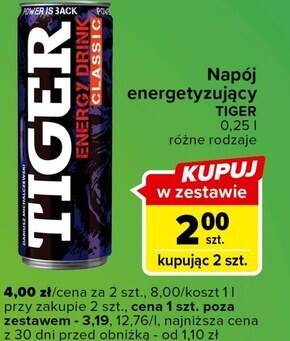 Promocja Tiger energy drink classic gazowany napój energetyzujący 250