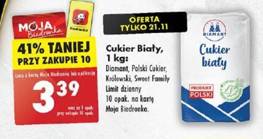 Promocja Cukier Biały 1 kg w Biedronka