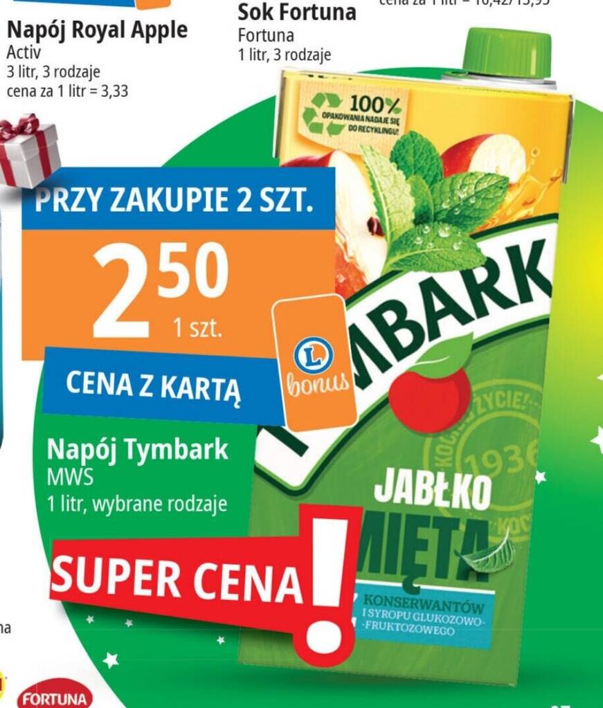 Promocja Napój Tymbark MWS 1l w E Leclerc