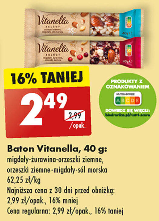 Promocja Baton Vitanella 40 G Biedronka