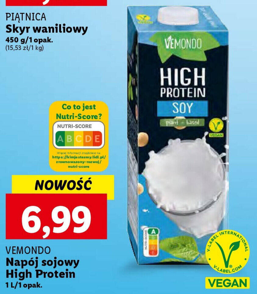 Promocja VEMONDO Napój sojowy High Protein 1l Lidl