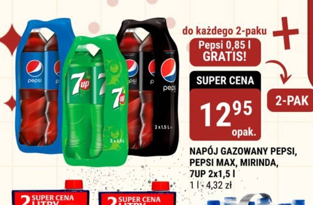 Promocja NAPÓJ GAZOWANY PEPSI PEPSI MAX MIRINDA 7UP 2x1 5l w bi1