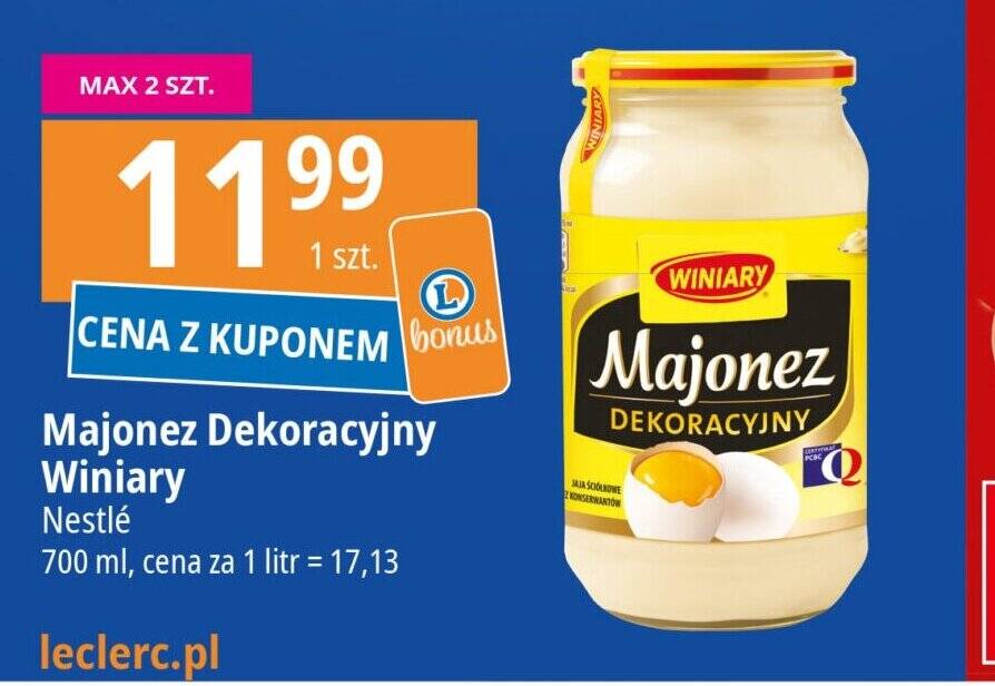 Promocja Majonez Dekoracyjny Winiary Nestlé 700ml E Leclerc