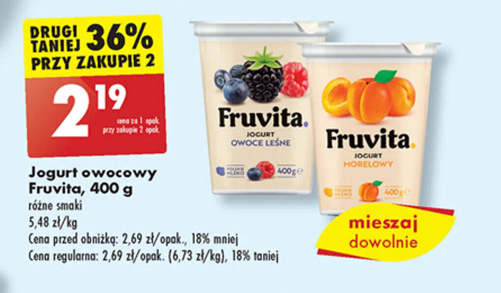 Promocja Jogurt Owocowy Fruvita G Biedronka