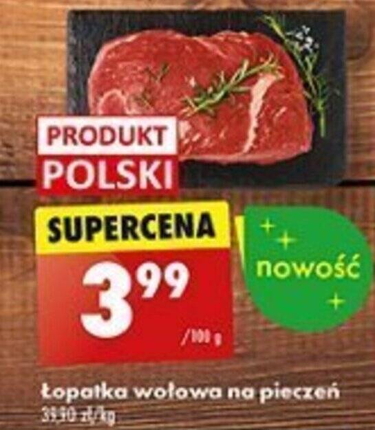 Promocja Łopatka wołowa na pieczeń 100 g w Biedronka