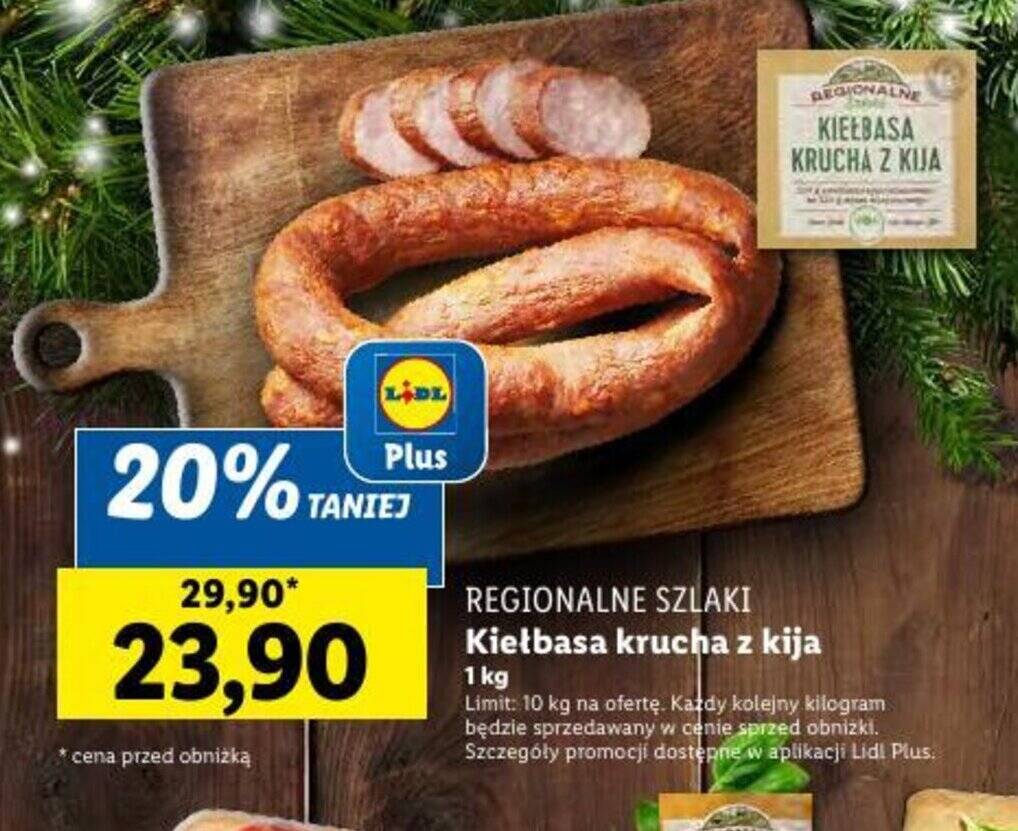 Promocja REGIONALNE SZLAKI Kiełbasa krucha z kija 1 kg w Lidl