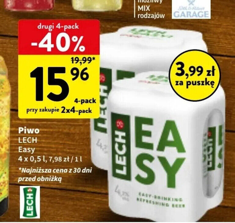 Promocja Piwo Lech Easy X L W Intermarche