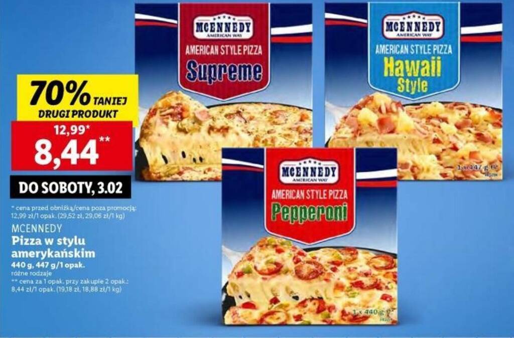 Promocja MCENNEDY Pizza w stylu amerykańskim 440g w Lidl