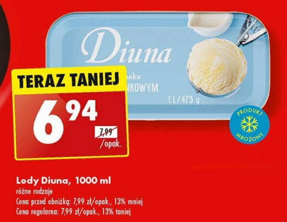 Promocja Lody Diuna Ml Biedronka