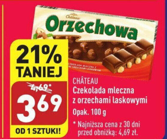 Promocja Ch Teau Czekolada Mleczna Z Orzechami Laskowymi G W Aldi