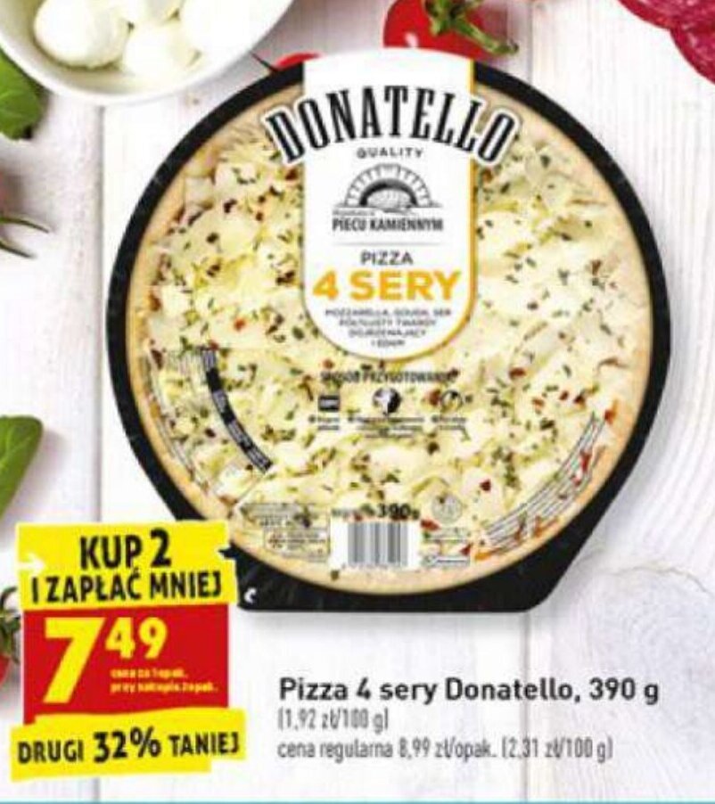 Promocja Pizza 4 Sery Donatello 390g W Biedronka