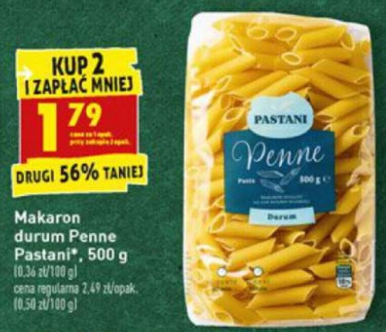 Promocja Makaron Durum Penne Pastani 500g W Biedronka