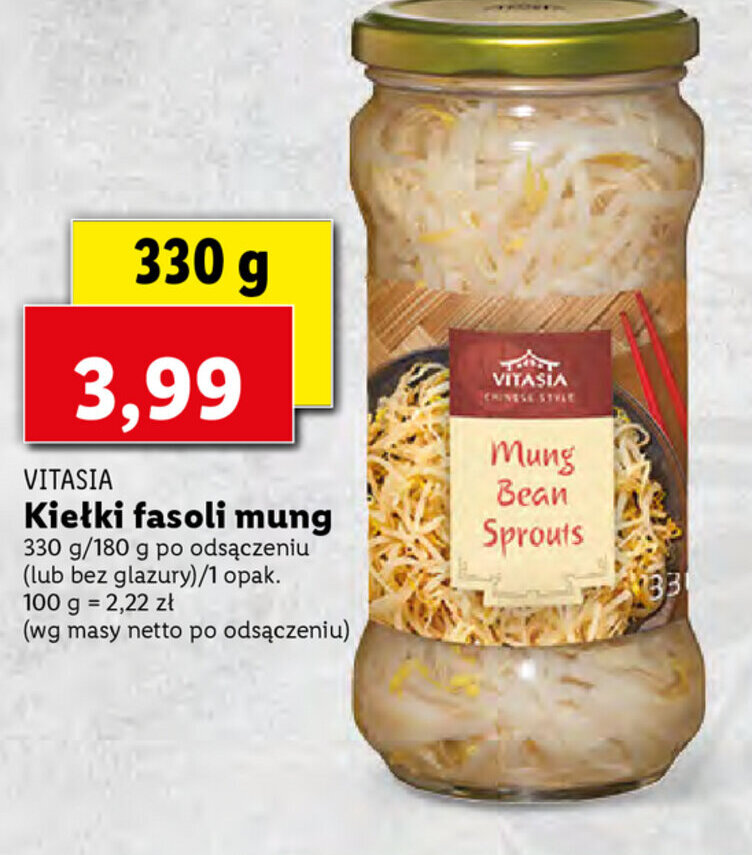 Promocja Kiełki fasoli mung 330g w Lidl