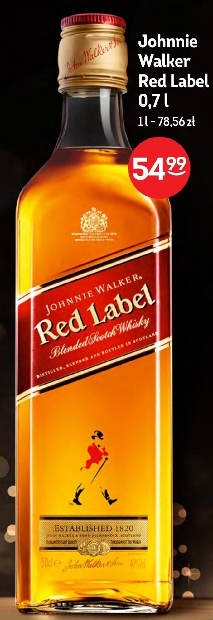 Promocja Johnnie Walker Red Label whiskey 40 0 7l w Żabka