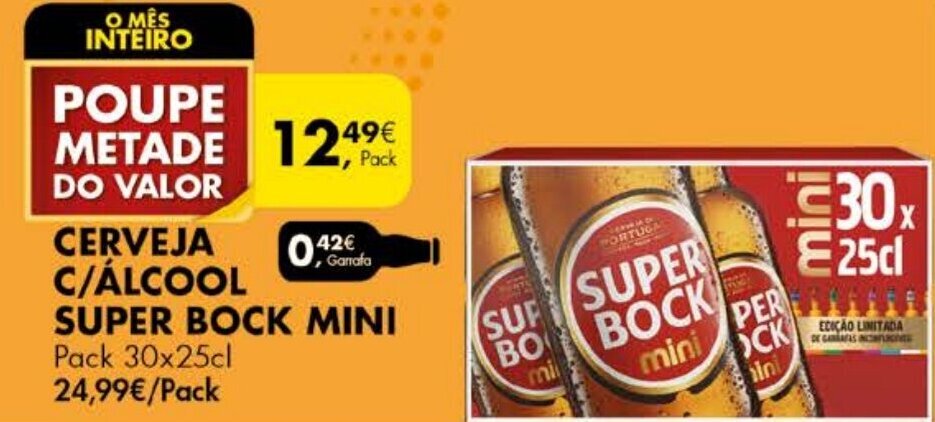 Promo O Cerveja C Lcool Super Bock Mini Pack Cl Em Pingo Doce