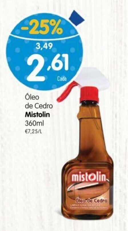 Promoção Oleo de Cedro Mistolin 360ml em Minipreço