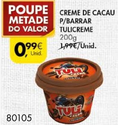 Promo O Creme De Cacau P Barrar Tulicreme G Em Pingo Doce