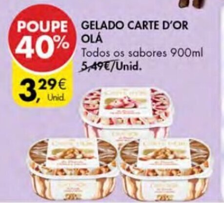 Promoção Gelado Carte D or Ola 900ml em Pingo Doce