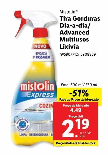 Promoção Tira gorduras dia a dia mistolin em Lidl