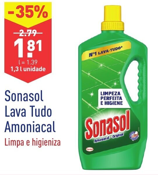 Promo O Sonasol Lava Tudo Amoniacal L Em Aldi