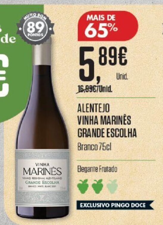 Promo O Alentejo Vinha Marines Grande Escolha Cl Em Pingo Doce