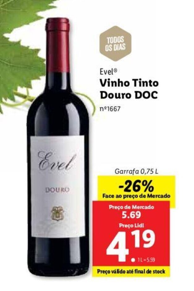 Promo O Evel Vinho Tinto Douro Doc L Em Lidl