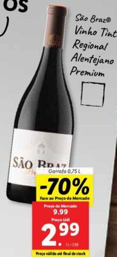 Promo O S O Braz Vinho Tinto Regional Alentejano Premium L Em Lidl