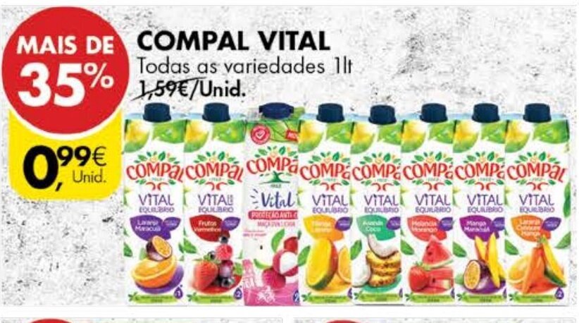 Promoção Compal Vital 1lt em Pingo Doce