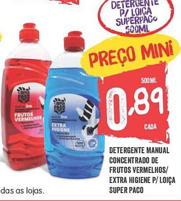 Promo O Detergente Manual Concentrado De Frutos Vermelhos Extra