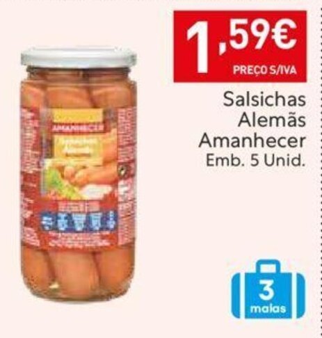 Promoção Salsichas Alemãs Amanhecer Emb 5 Unid em Recheio