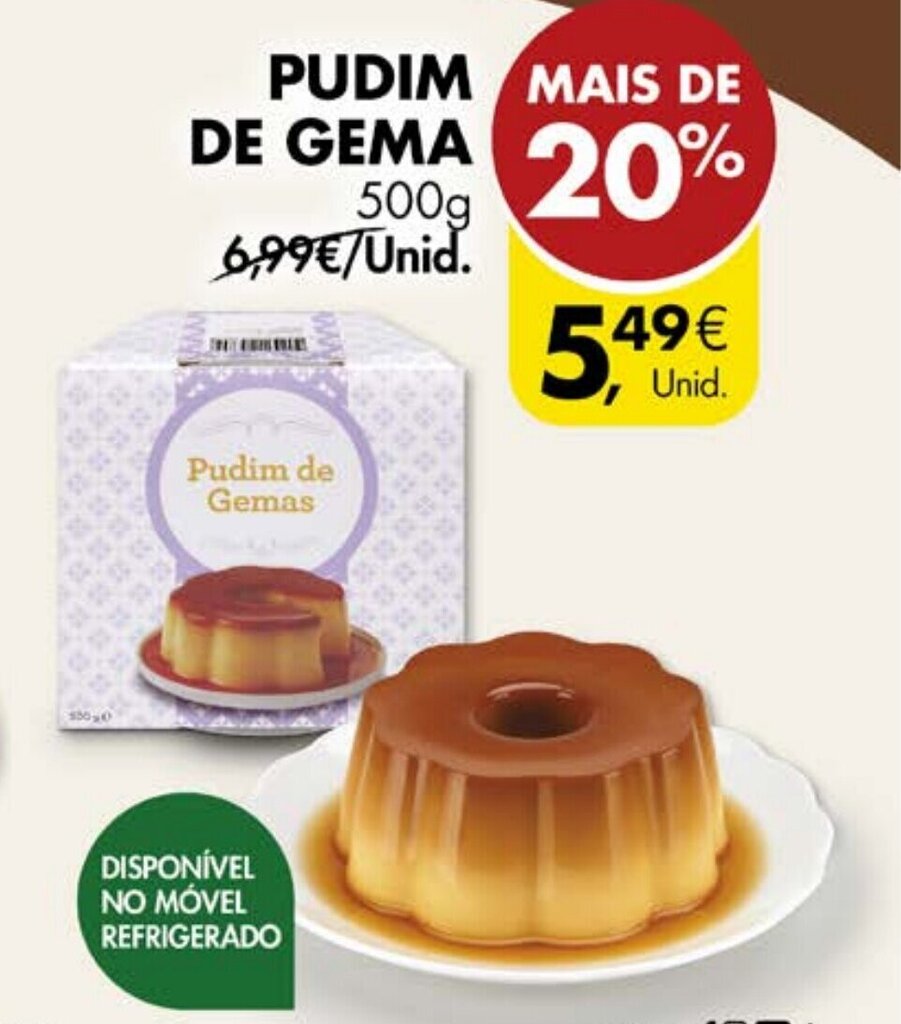 Promoção PUDIM DE GEMA 500G em Pingo Doce