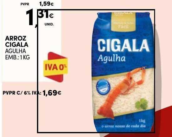 Promo O Arroz Cigala Agulha Emb Kg Em Continente