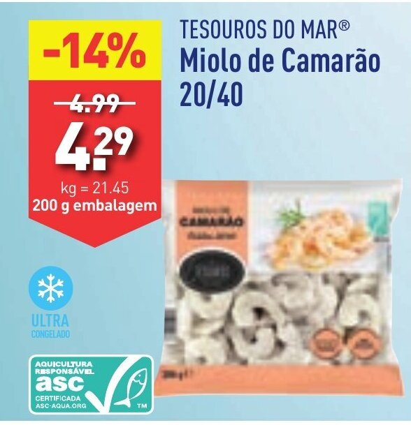 Promo O Tesouros Do Mar Miolo De Camar O Em Aldi