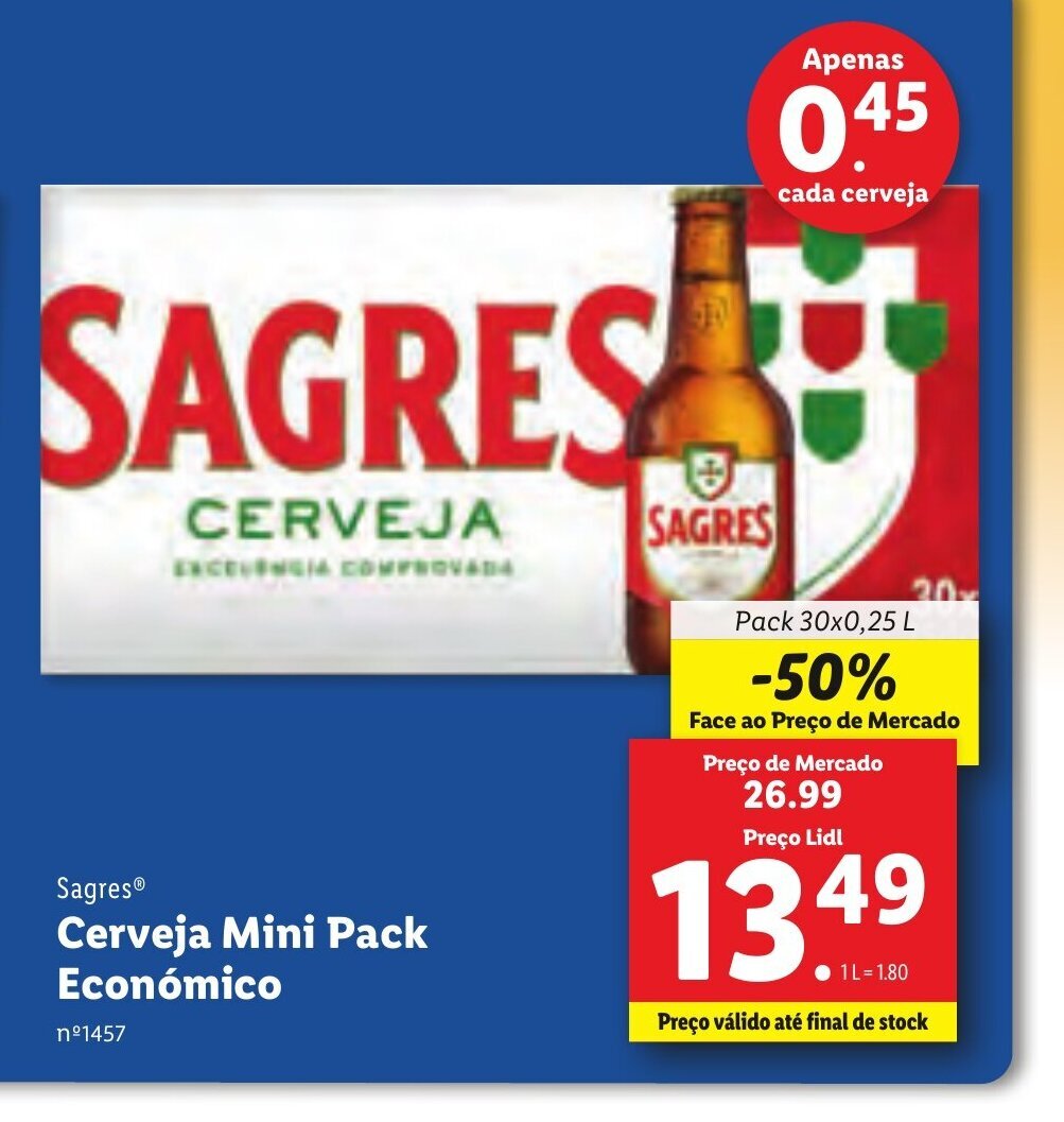 Promo O Sagres Mini Pack Econ Mico X L Em Lidl