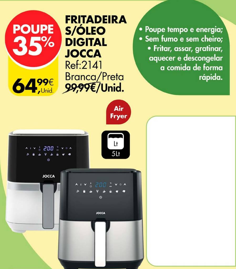 Promoção FRITADEIRA S ÓLEO DIGITAL JOCCA em Pingo Doce