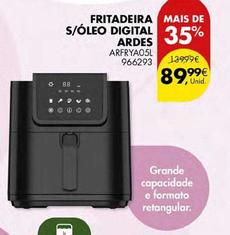 Promoção FRITADEIRA S ÓLEO DIGITAL ARDES ARFRYAO5L em Pingo Doce