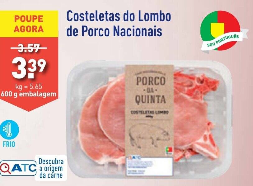 Promo O Costeletas Do Lombo De Porco Nacionais Em Aldi