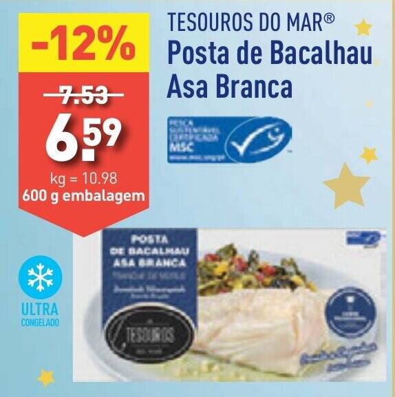 Promo O Tesouros Do Mar Posta De Bacalhau Asa Branca G Embalagem Em