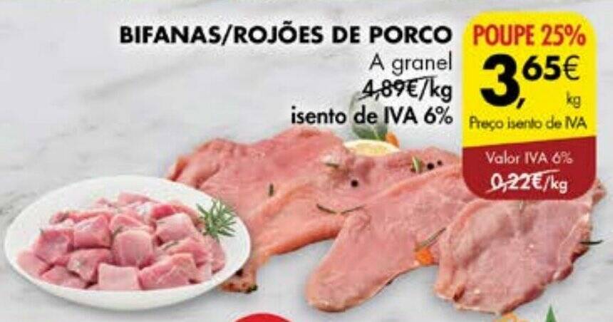 Promoção BIFANAS ROJÕES DE PORCO A granel kg em Pingo Doce